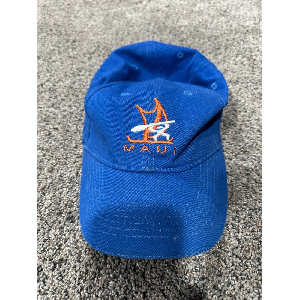 Hawaiian Headwear Maui Baseball Cap Blue Orange Embroidered Hat OSFM